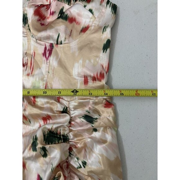 Cider Fliral Ruched Midi Dress Hi Low Size Medium - Picture 11 of 12